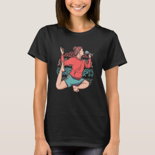 Zen Meditation Yoga Eka Pada Rajakapotasana Wine O T-shirt