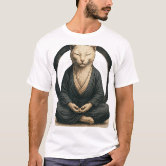 Zen Mediterende Kat – Enso Cirkel Mindful Yoga Kun T-shirt