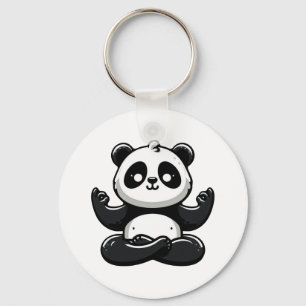 Zen Mediterende Panda - Leuke Dierenmeditatie Pose Sleutelhanger