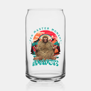 Zen Meester Moment Bigfoot Meditatie Retro Kunst Blikvorm Glas
