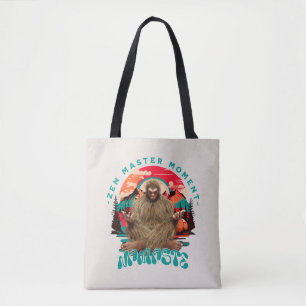 Zen Meester Moment Bigfoot Meditatie Retro Kunst Draagtas