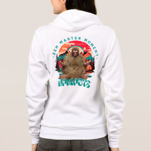 Zen Meester Moment Bigfoot Meditatie Retro Kunst Hoodie