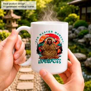 Zen Meester Moment Bigfoot Meditatie Retro Kunst Koffiemok