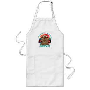 Zen Meester Moment Bigfoot Meditatie Retro Kunst Lang Schort