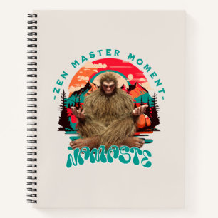 Zen Meester Moment Bigfoot Meditatie Retro Kunst Notitieboek