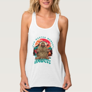 Zen Meester Moment Bigfoot Meditatie Retro Kunst Tanktop