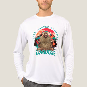 Zen Meester Moment Bigfoot Meditatie Retro Kunst Tri-Blend Shirt