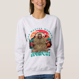 Zen Meester Moment Bigfoot Meditatie Retro Kunst Trui