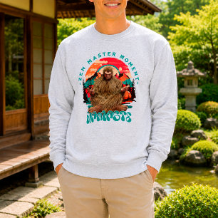 Zen Meester Moment Bigfoot Meditatie Retro Kunst Trui