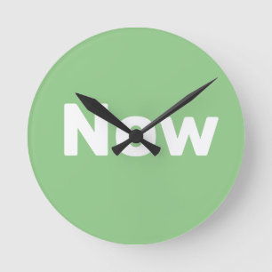 Zen, mindfulness, eenvoudige, groene ronde klok