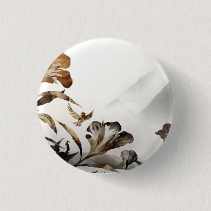 Zen Misty Berg Vogels Minimalistisch Natuur Ronde Button 3,2 Cm