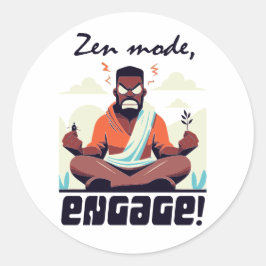 Zen Mode, doe mee! ⚡ Volwassenen zijn een glitch Ronde Sticker