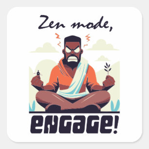 Zen Mode, doe mee! ⚡ Volwassenen zijn een glitch Vierkante Sticker