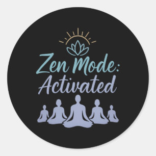Zen Modus Geactiveerde Yoga Retreat Lotus Zon Desi Ronde Sticker