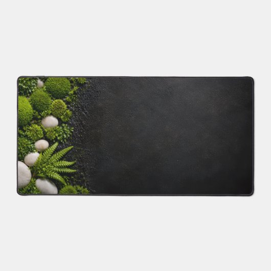 Zen Mossy Forest Floor and Stone Desk Mat (Recto)