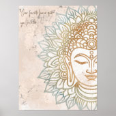 Zen neutrale tinten goud boeddha yoga liefhebber m poster (Voorkant)