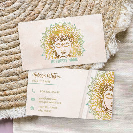 Zen neutrale tonen boeddha yoga studio visitekaartje