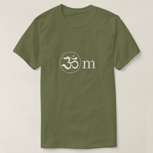 Zen Om Aum symbool minimalist Olive Khaki T-shirt (Design voorkant)