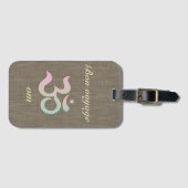 Zen Om pastel burlap rustieke bon voyage bagagelab Bagagelabel (Voorkant (horizontaal))