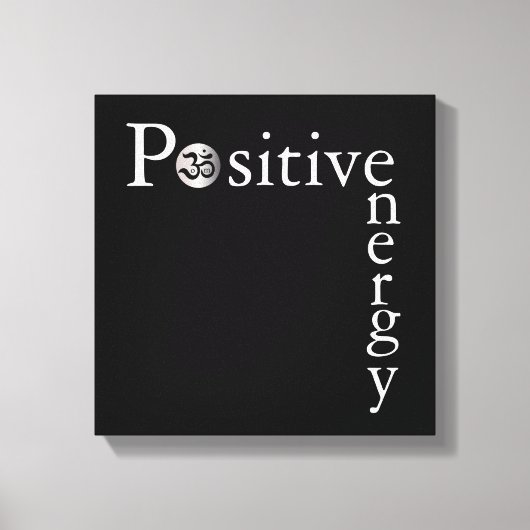 Zen om Positive Energy Minimalist Black and White Canvas Afdruk (Voorkant)