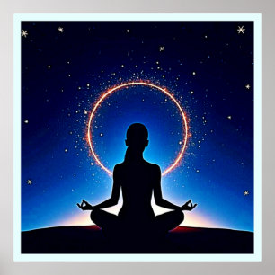 Zen onder de sterren: kosmische meditatie poster