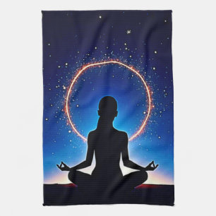 Zen onder de sterren: kosmische meditatie theedoek