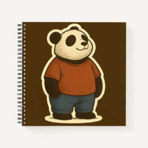 Zen Panda Sticker – Ontspannen Cartoonbeer in Casu Notitieboek