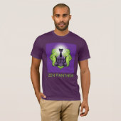 Zen Panther en het Dharma Wheel - (met titel) T-shirt (Voorkant volledig)
