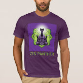 Zen Panther en het Dharma Wheel - (met titel) T-shirt (Voorkant)
