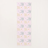 Zen Pastel Pink Botanical Pattern Monogram Yogamat (Achterkant)
