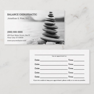Zen Pebbles Chiropractic Appointment Card Afsprakenkaartje