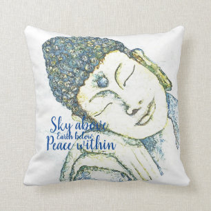 Zen Quote Buddha Waterverf Art Sierkussen