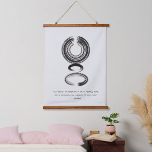 Zen Quote: Wijsheid en Meditatie Hangend Wandkleed