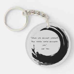 Zen Quote: Wijsheid en Meditatie Sleutelhanger