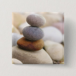 Zen Rock Garden Vierkante Button 5,1 Cm