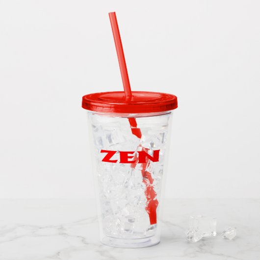 Zen rode acryl tumbler acryl drinkbeker (Voorkant ijs)