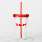 Zen rode acryl tumbler acryl drinkbeker (Voorkant)