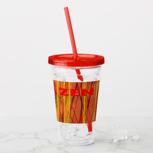 Zen rode draad rode acryl tumbler acryl drinkbeker (Voorkant ijs)