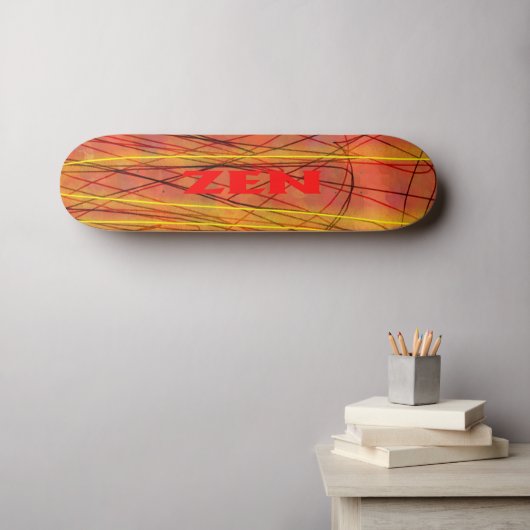 Zen rode draad skateboard (Muurkunst (Horizontaal))