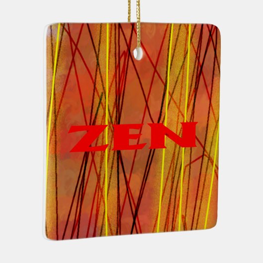 Zen rood draadvierkant keramisch ornament (Rechts)