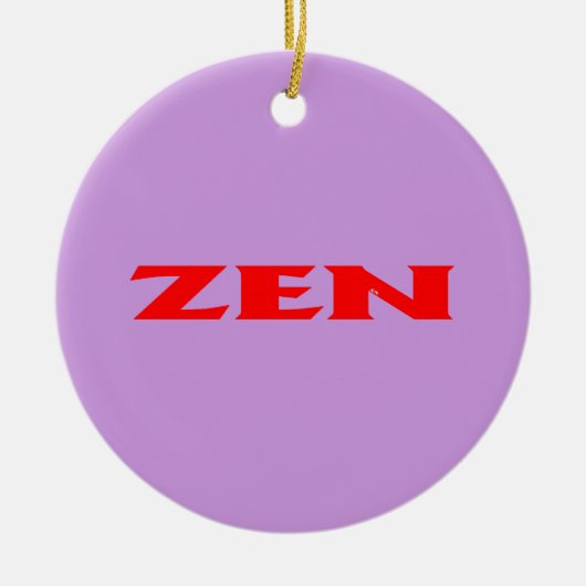 Zen rood lila rond keramisch ornament (Voorkant)