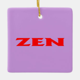 Zen rood lila vierkant keramisch ornament