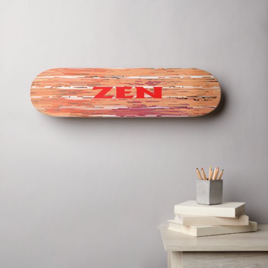 Zen rood riet skateboard (Muurkunst (Horizontaal))