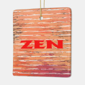 Zen rood riet vierkant keramisch ornament (Links)