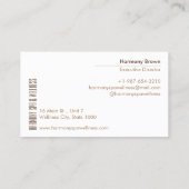 Zen Sand Stones Spa & Wellness Carte de visite bla (Dos)