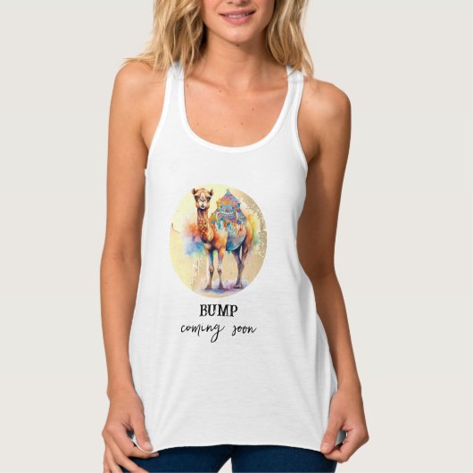 *~* Zen SC5 Zwangerschapsaankondiging CAMEL Tanktop (Voorkant)