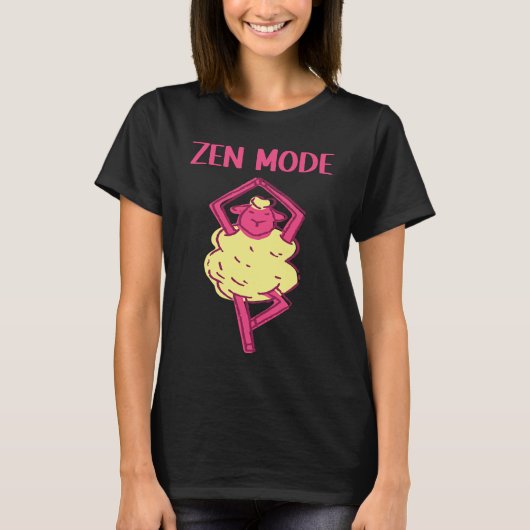 Zen sheep Yoga  Animals Workout Calm T-shirt (Voorkant)