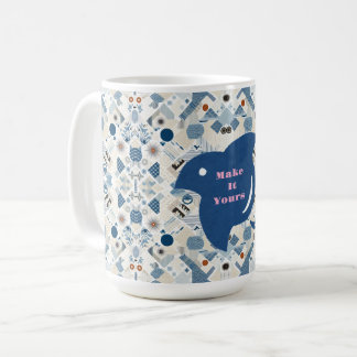 ZEN:Soft Blue & White Serenity Customizable Koffiemok