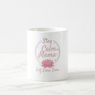 Zen Stay Calm Mama Gold Lotus Art Koffiemok