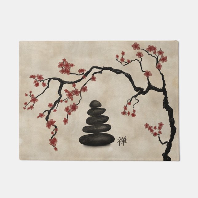 Zen stenen Sakura Tree Deurmat (Voorkant)